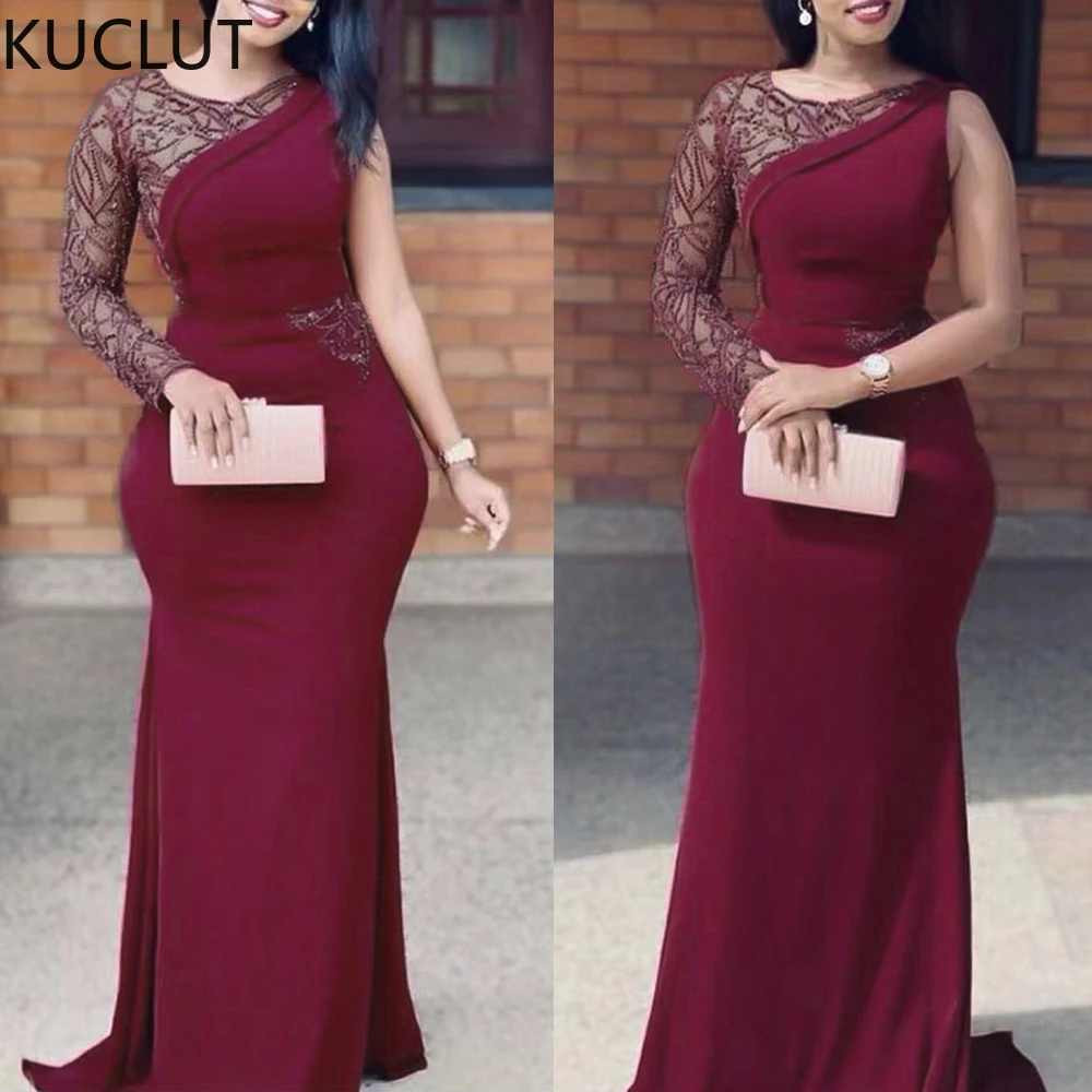 

Vetement Femme 2022 Lace Sleeve Evening Dresses Ankara Dashiki Slim Kaftan Dress Vestido Africano Mujer Elegant Fashion Gowns