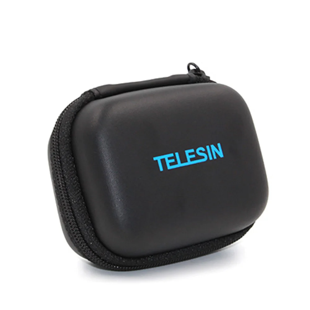 TELESIN черная мини Портативная защитная сумка+ крышка для объектива, крышка для камеры, чехол для переноски, коробка для хранения для GoPro Hero 7 Hero 6 Hero 5