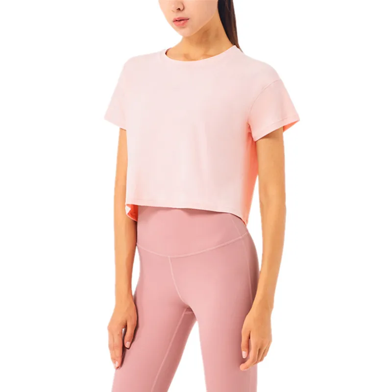 

UA-ROCK женские новые летние с коротким рукавом Йога футболки Короткие свободные дышащие бег учебные кроп-топы впитывает пот и влагу спортивны...