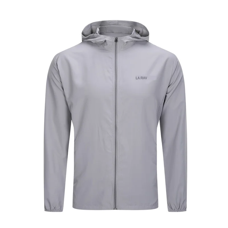 Сверхлегкая куртка для бега с капюшоном мужская спортивная длинным рукавом