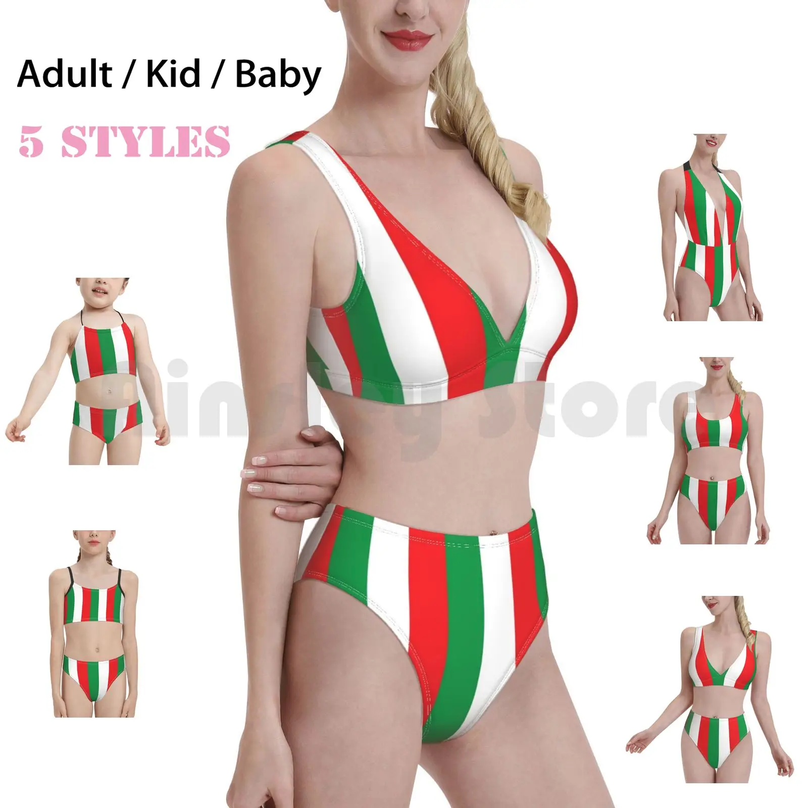 В итальянском стиле купальник с принтом флага 940 купальники итальянского красный