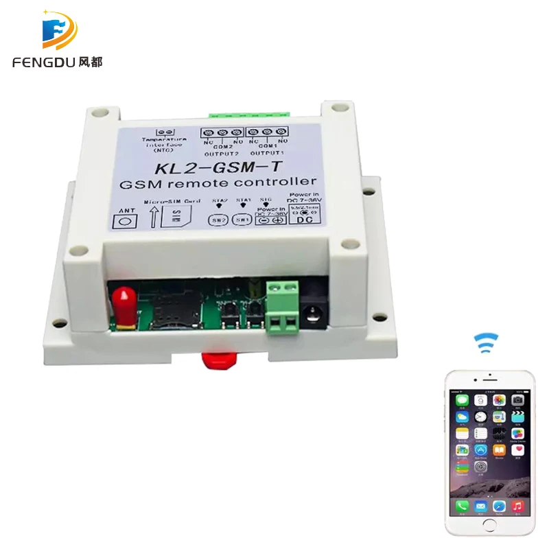 DC12V 2 канальный релейный выход GSM удаленный контроль переключатель KL2-GSM-T с 1 метра