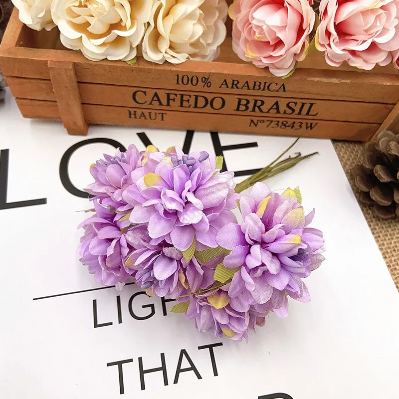 Миниатюрный букет гвоздики с 6 цветами искусственные декоративные цветы сделай