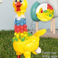 dough feather chicken toy set for kids bald hens press to grow feather lay eggs 12 colors wheat dough non toxic nsv