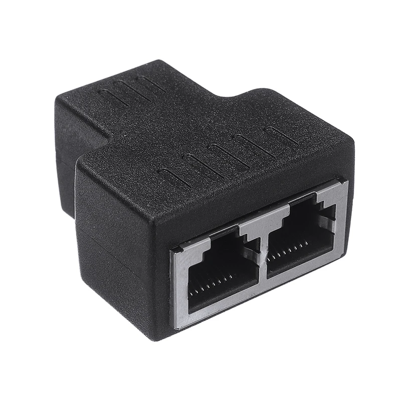 1 шт. RJ45 разветвитель 1-2 пути гнезда адаптеров для ноутбука двойной женский порт LAN