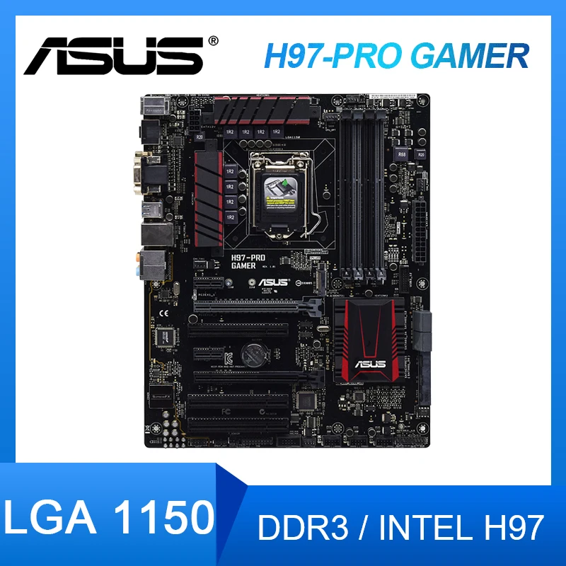 

Материнская плата ASUS H97-PRO GAMER LGA 1150 DDR3 32 Гб M.2 PCI-E 3,0 USB3.0 Intel H97 ATX, материнская плата для процессоров Core i7/i5/i3/Pentium