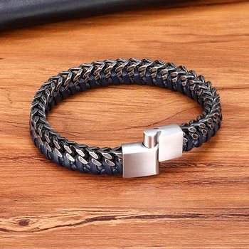 Vintage Handmade Leather Braid Men Bracelet 2
