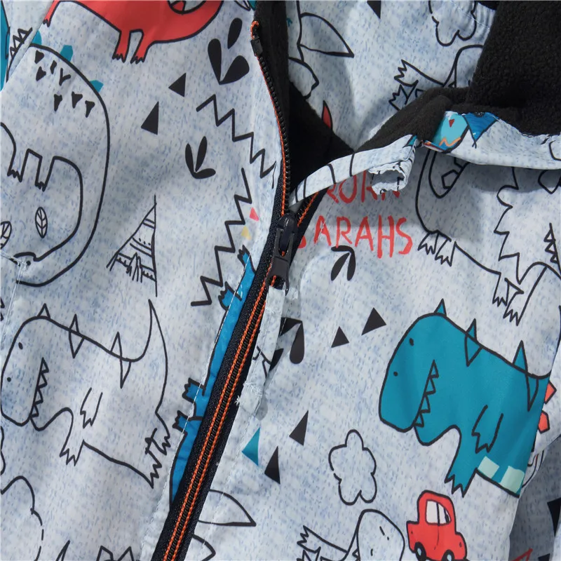 

Jumping meters Kids Cartoon Hooded Cartoon Animals Print Fleece Jackets Coat for Autumn Winter Boys Girl Clothing Fashion Jacket
