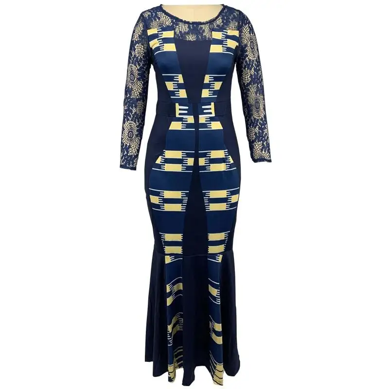 

Elegant Sprint Autumn Full Sleeve Dress Women 2021 Casual Plus Size 5XL Office Sexy Long Party Mermaid Dresses Hollow Out Dress