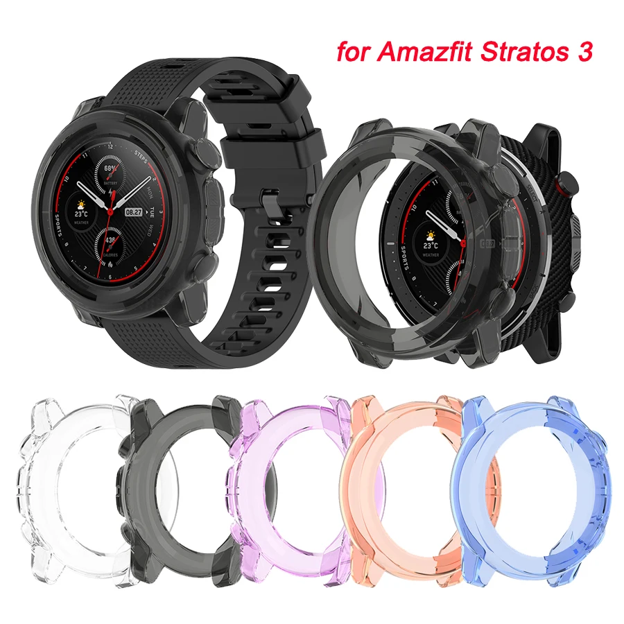 10 шт./упак. Защитный чехол КРЫШКА ДЛЯ Amazfit Stratos 3 мягкий ТПУ ремешок для часов