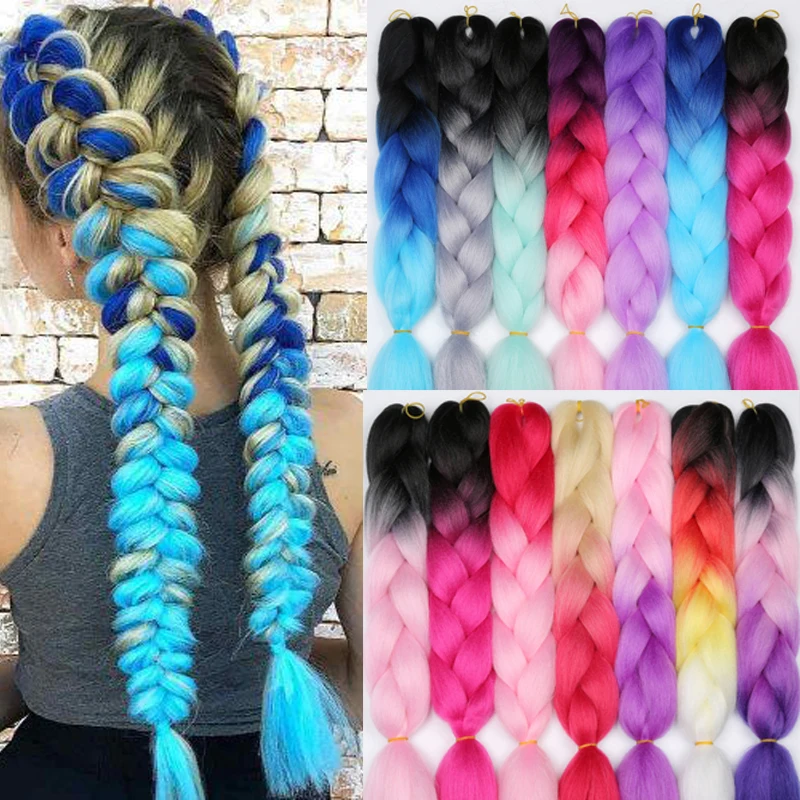 Джамбо плетение волос для афро-американских женщин 24 дюйма светящиеся