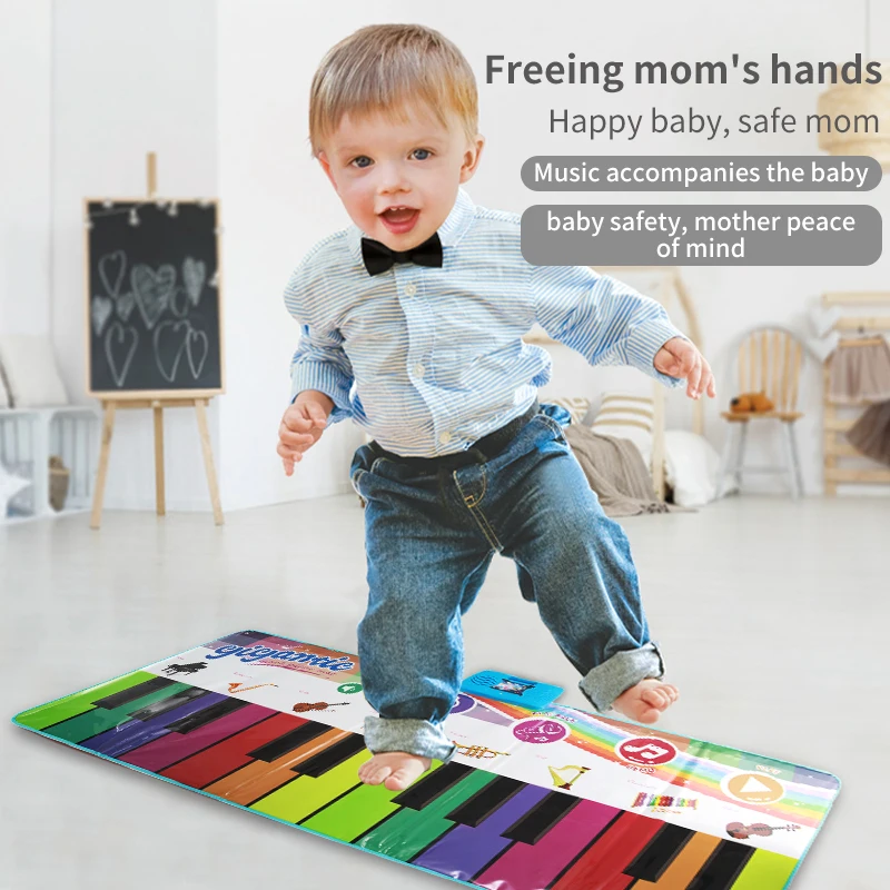 Tapete de Piano Tapete de Jogo do Bebê Educativos para Presentes das Crianças Teclas Multifunções Musical Teclado Brinquedos Toys180x72cm 24