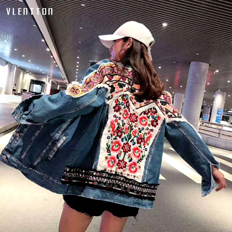 Куртка женская винтажная с кисточками и вышивкой 2019|Женские куртки| |