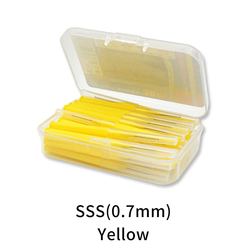 30 шт./кор. межзубные тонкие щетки денталес зубочистка нить для чистки зубов