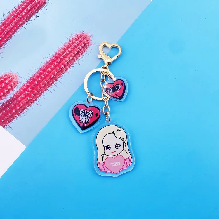 Металлический брелок JISOO LISA ROSE JENNIE с мультяшным рисунком Модный милый маленький