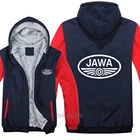 Зимние мотоциклетные толстовки Jawa, куртка, Модный пуловер, мужское пальто, шерстяная подкладка, флисовые толстовки, пальто