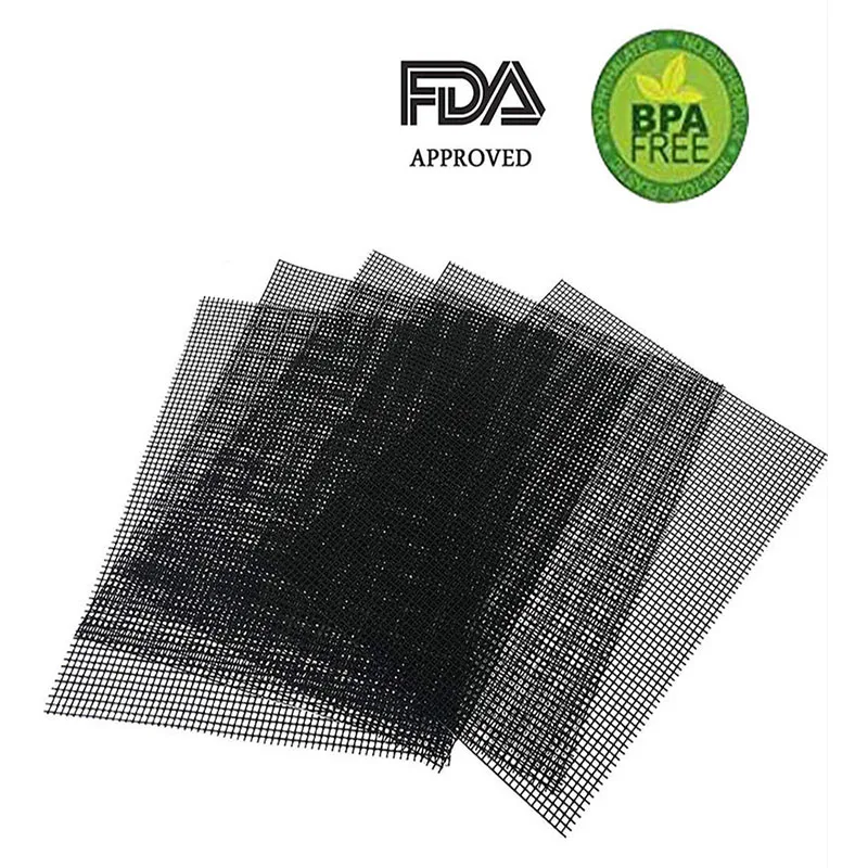 

Non-stick Barbecue Grilling Mats High Security Grid Shape BBQ Mat with Heat Resistance Eco-friendly reusable grill net mat