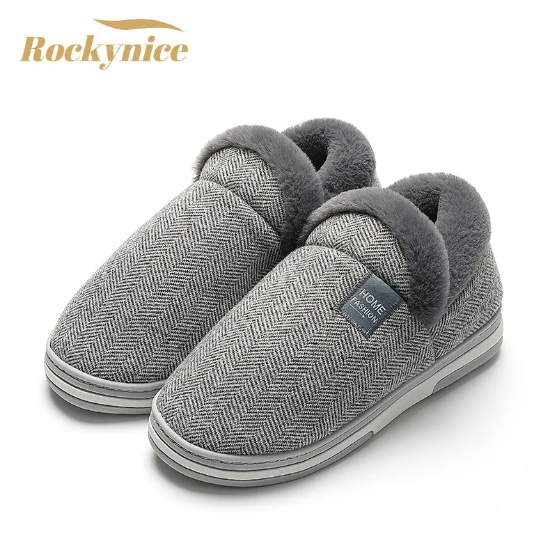 Зимние тапочки плюшевая теплая обувь для женщин и мужчин домашняя унисекс