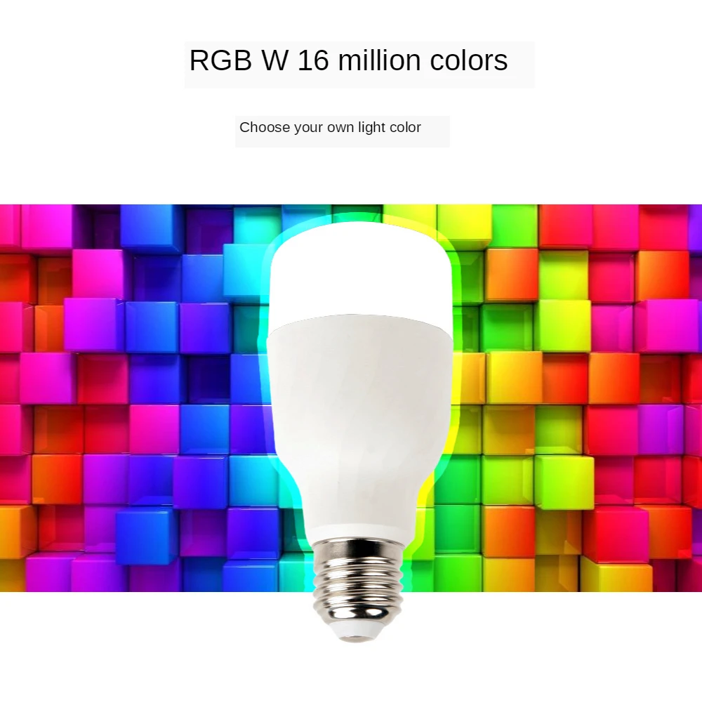 Интеллектуальный светодиодный WIFI лампочка 7 Вт E27 RGB цветная CW цвет затемнения