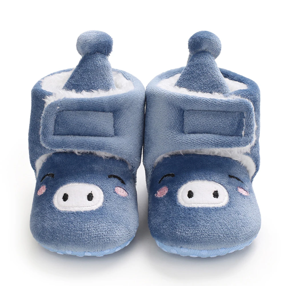 

Newborn Shoes Warm Socks Toddler Boots Winter First Walker Baby Girls Boys Soft Sole Snow Booties Cartoon Pig Unisex Crib Shoes