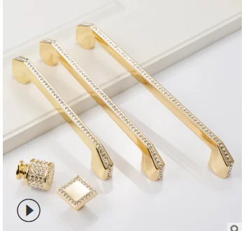 Модная Роскошная стеклянная Бриллиантовая мебель ручки для декорирования