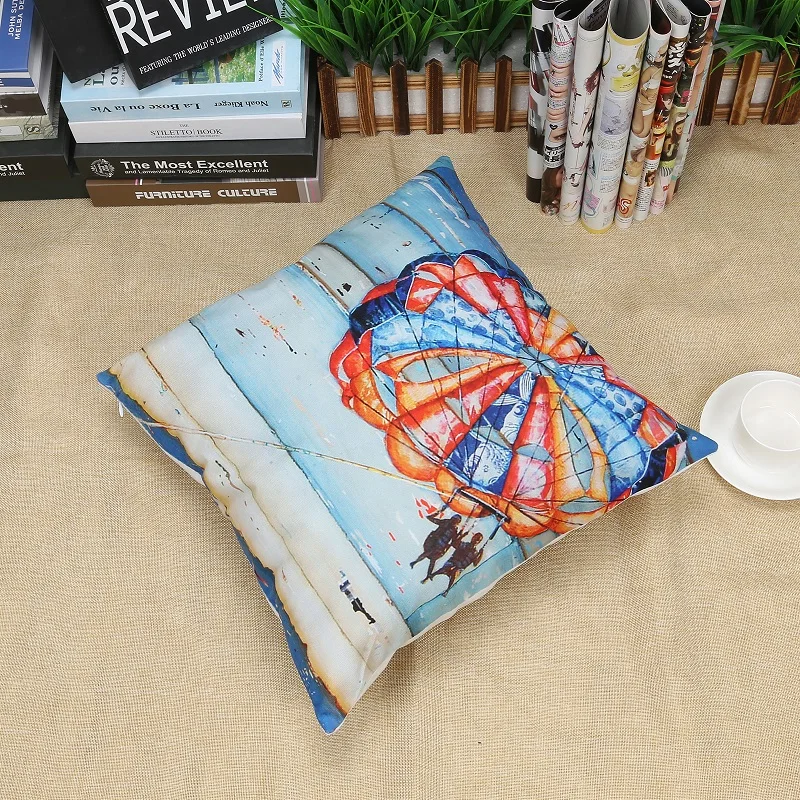 Пляжный стиль живописные наволочки для подушек 45*45 см чехлы на подушки наволочка