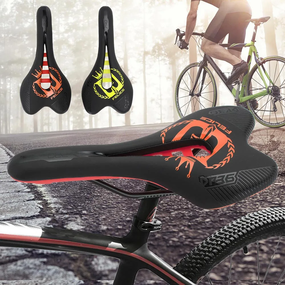 

FELICE Mountain Bike Saddle Breathable Super Soft Bicycle Saddle Hollow MTB Road Bike Seat Cushion Shockproof Cycle Accessories