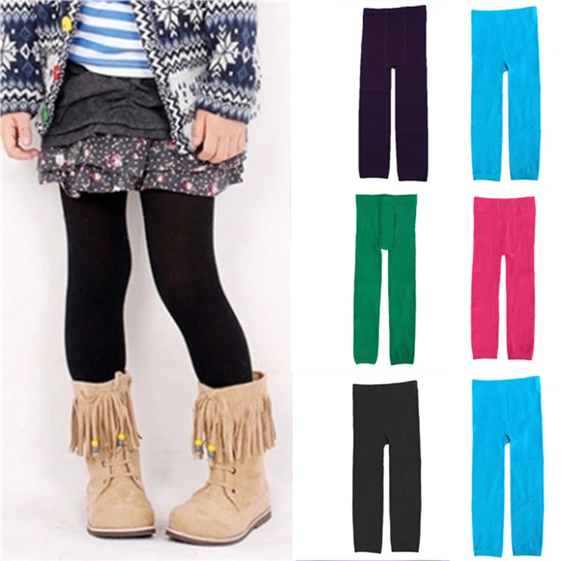 Штаны для девочек бархатные леггинсы ярких цветов маленьких новые брюки теплые