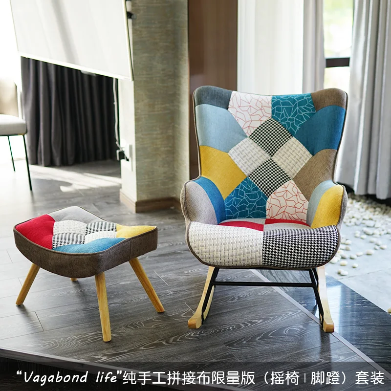 Скандинавское искусство сшитое кресло качалка для отдыха диван взрослых сна