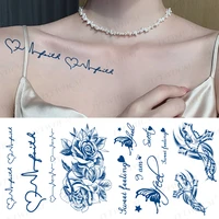 text translation tattoo temporary tattoo stickers english word romantic waterproof ink letters feather body art wrist tattoos