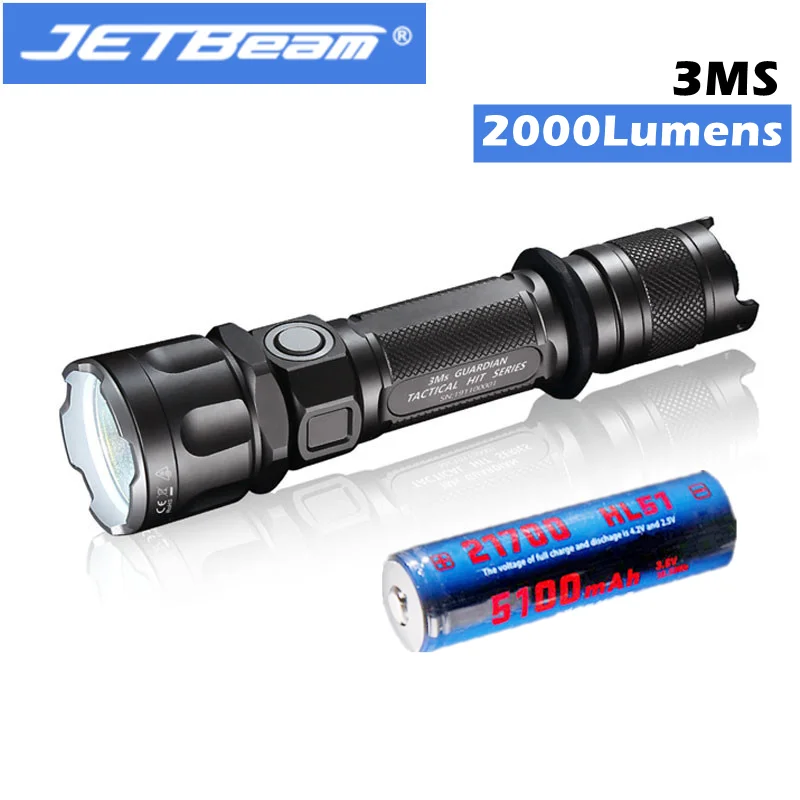 Verkaufen JETBeam 3Ms Taschenlampe 2000LM High Power LED Military Polizei Taschenlampe USB Aufladbare Taktische Polizei Sicherheit Taschenlampe