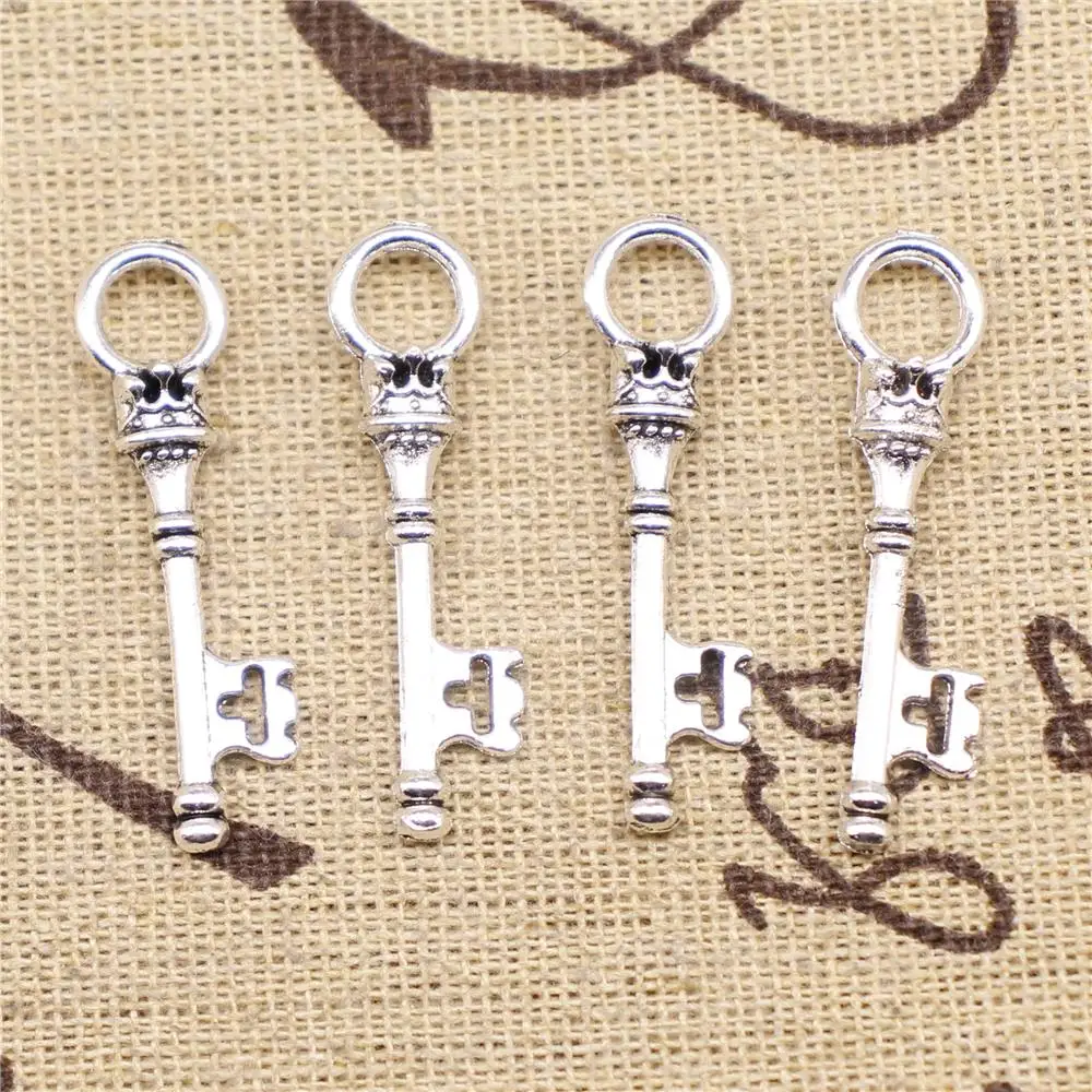 

Diy Jewelry Accessories Parts 10pcs 34x8mm Antique Silver Color Key Charms