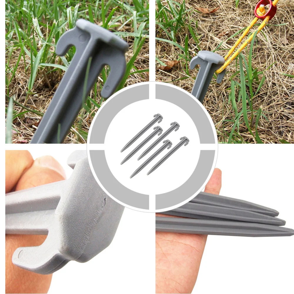 

5pcs Camping Leisure Tent Nails High-strength Nails Beach Grassland Windproof Non-Rust Camping Family Tent Nails