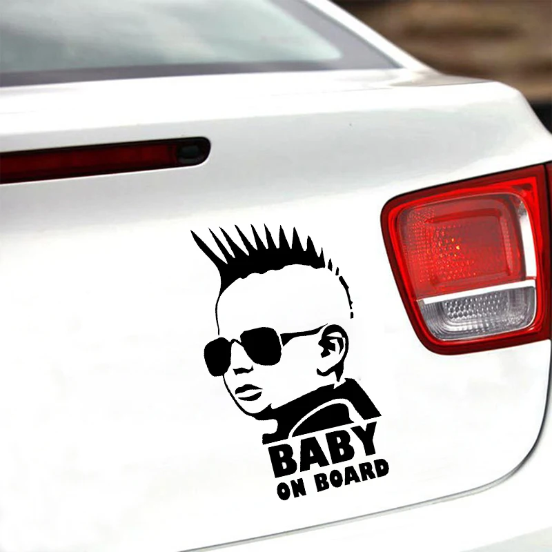 

Car Sticker8.3*15cm Baby On Board Funny Car Decal Reflective Laser 3D Door Body Window Car Stickers Styling Black Silver
