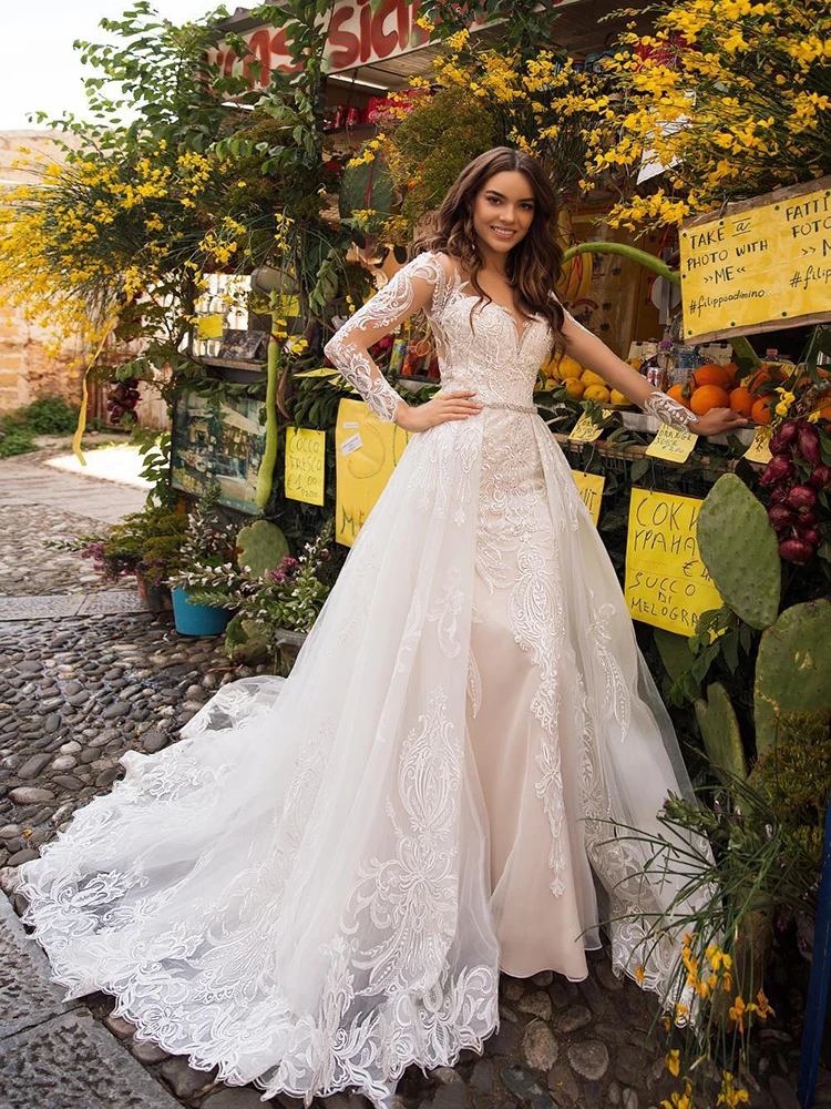 

Hi Shy Bride New Simple Wedding Dress Backless Sleeveless Design Chiffon Lace Bride Dresses Princess Dress Plus Size Tailor-made