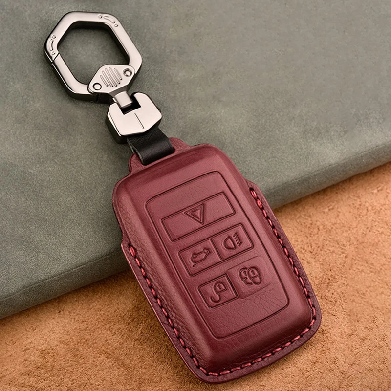 Кожаный чехол для автомобильного ключа Land Rover Range Sport Velar Discovery 5 Evoque Jaguar E Pace