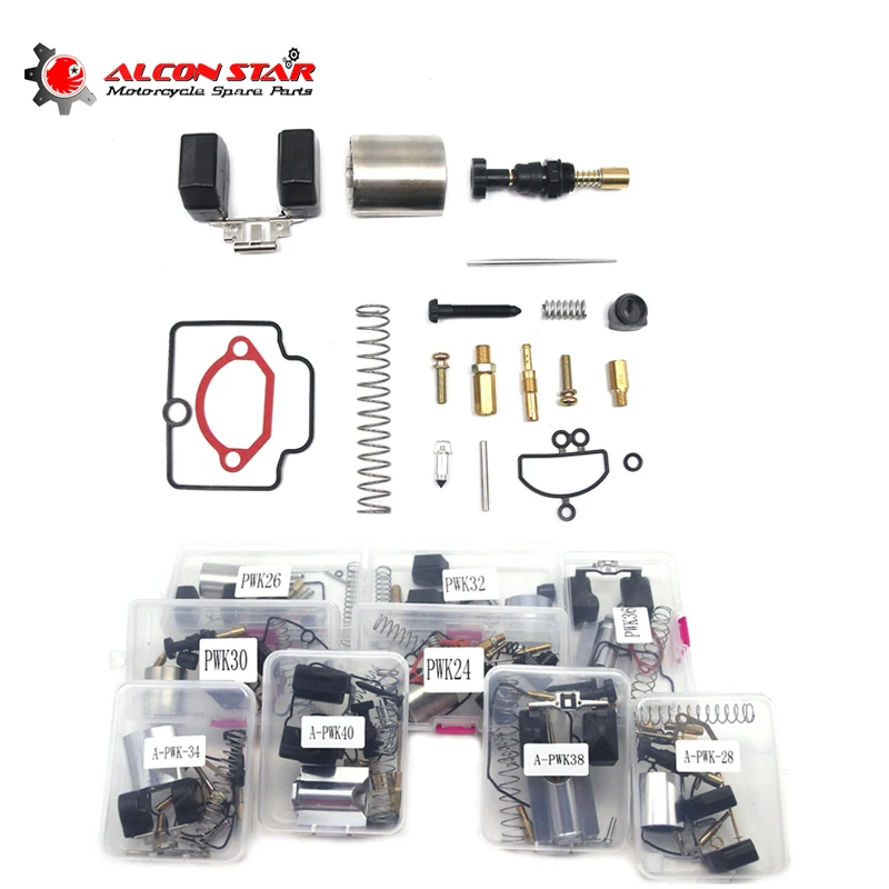 

Мотоциклетный карбюратор Alconstar- KOSO OKO KENHIN PWK 24 26 28 30 32 34 36 38 40 мм, Комплект Для Ремонта Карбюратора с запасными насадками
