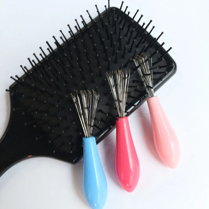 1pcs Hair Care Styling Brush Comb Cleaner Embedded Tool Plastic Cleaning Removable Handle | Красота и здоровье