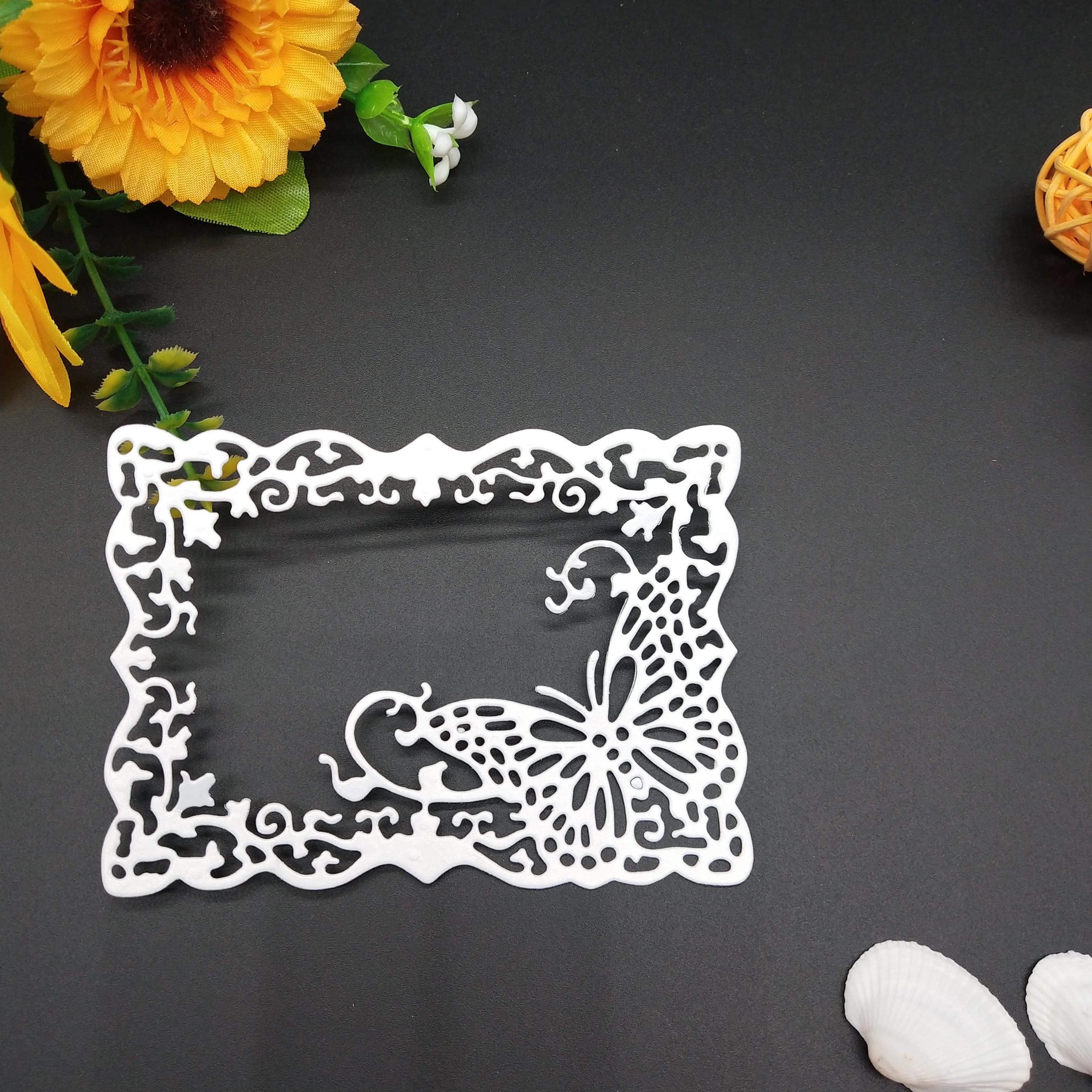 Металлический Трафаретный вырубной штамп полый прямоугольник бабочка новый для