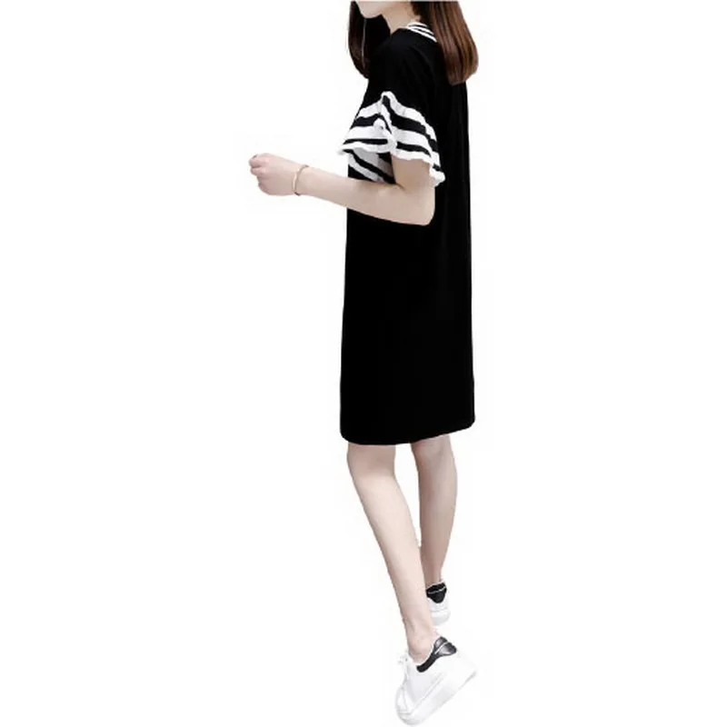 

CN Fashion Dresses Women 2021 O Neck Casual Short Sleeve Cute Dresses Loose Solid Color Flare Sleeve Midi Dresses Summer