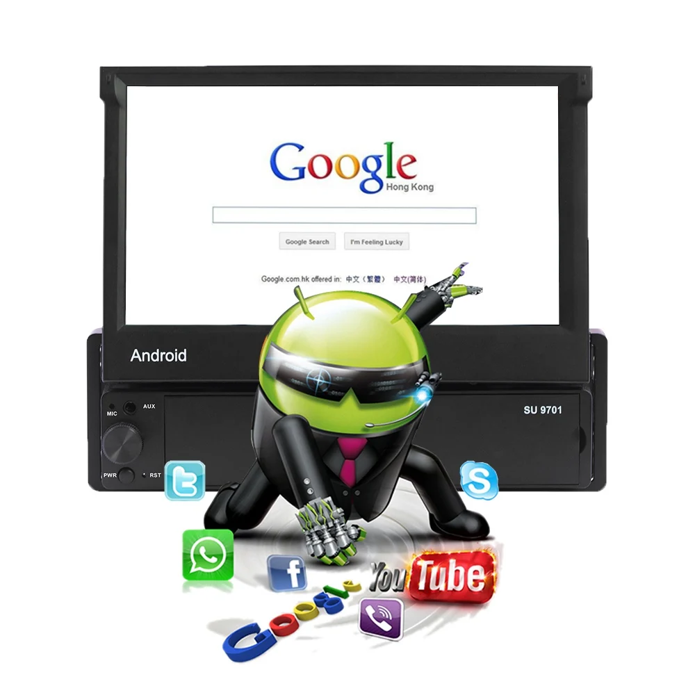 Автомагнитола 7 дюймов Android 1 Din GPS-навигация Wi-Fi Bluetooth FM-радио MP3 MP5 плеер USB AUX