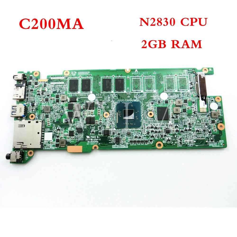 

Процессор C200MA N2830 CPU 2GB RAM Материнская плата ASUS C200M C200MA материнская плата для ноутбука протестированная Рабочая 90NB05M0-R01000 Бесплатная доставка