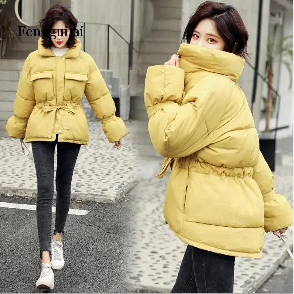 Parka Women Jackets woman parka Winter short generation jacket waist new big pocket female leisure coat