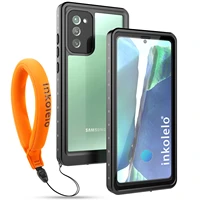 inkolelo samsung galaxy note20 waterproof case built in screen ip68 full sealed shockproof cover for swimming diving black