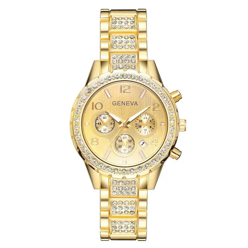 

Часы наручные мужские с хронографом, золотистые, 2020