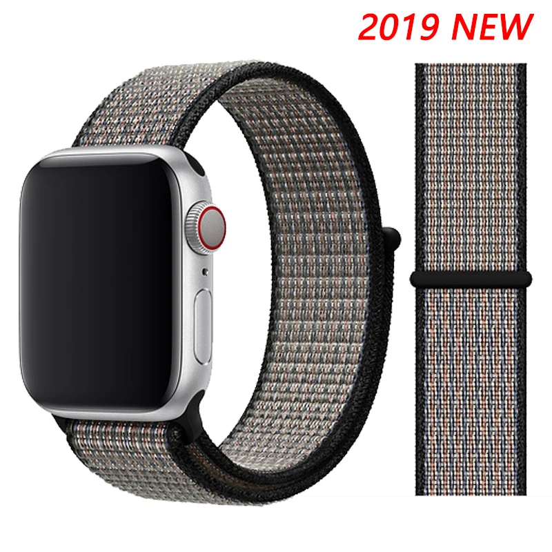 Нейлоновый ремешок для Apple watch 5 ремешок 44 мм 40 мм iWatch ремешок 42 мм 38 мм спортивный ремешок для часов Браслет Apple watch 4 3 2 1 38 40 44 мм - Цвет ремешка: Royal PulseLava Glow