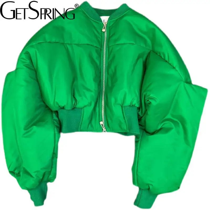 

Getspring Женское пальто, винтажные короткие пальто и куртки, универсальные модные черные теплые осенне-зимние куртки с подкладкой для женщин