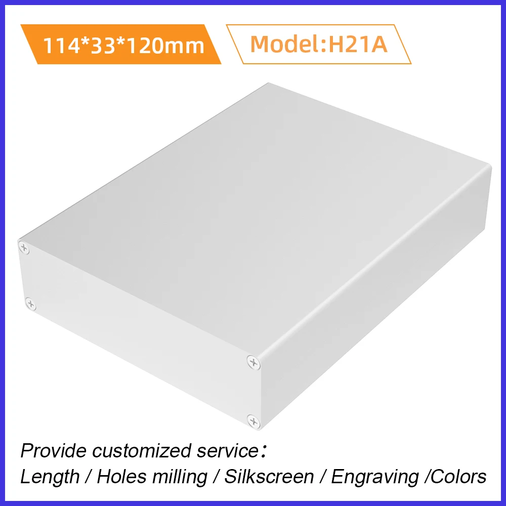 

Diy Electronics Aluminum Box Pcb Circuit Board Enclosure Component Housing Custom Service Black Case CNC Machine H21 114*33mm
