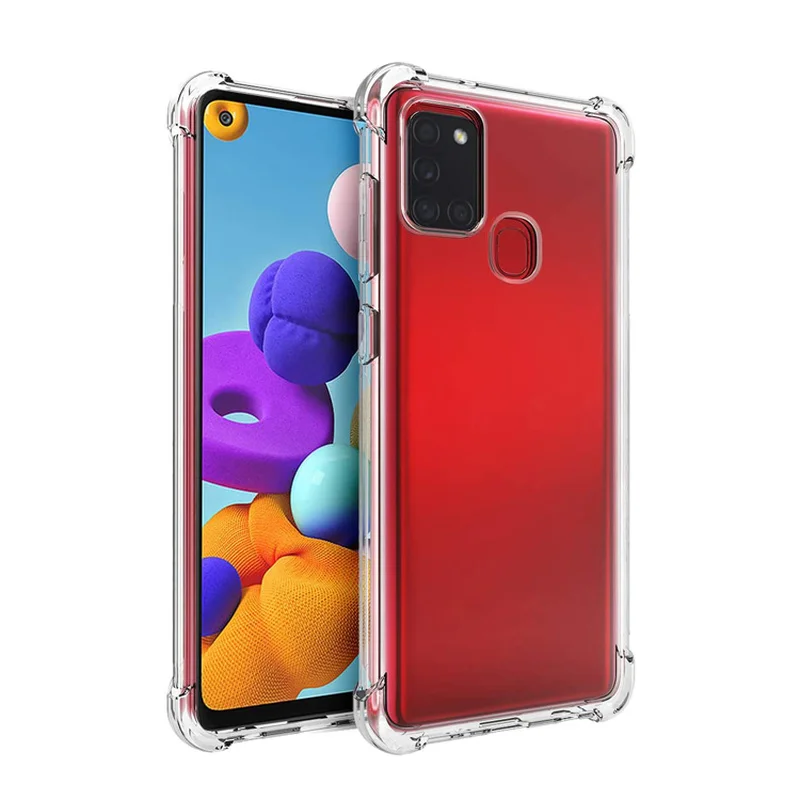 Transparent Clear TPU Silicone Case for Samsung Galaxy A21s GalaxyA21s A21 S SM-A217F A217F Transparent Plain Soft Cover