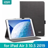 esr case for ipad air 3 2019 simplicity oxford cloth pu leather smart cover folio with pencil holder for ipad air 3 10 5 2019